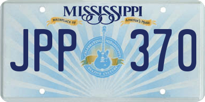 MS license plate JPP370