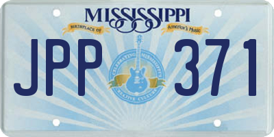 MS license plate JPP371
