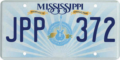 MS license plate JPP372