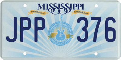 MS license plate JPP376