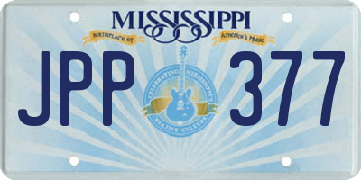 MS license plate JPP377