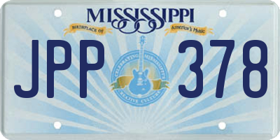 MS license plate JPP378