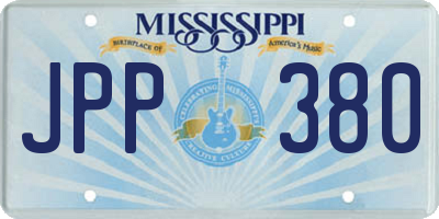 MS license plate JPP380