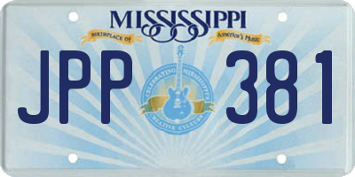 MS license plate JPP381