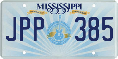 MS license plate JPP385
