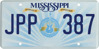 MS license plate JPP387
