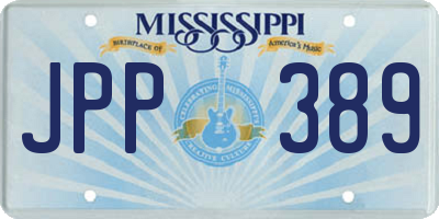 MS license plate JPP389