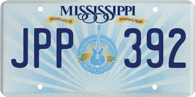 MS license plate JPP392