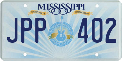 MS license plate JPP402