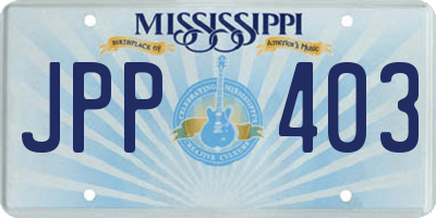 MS license plate JPP403