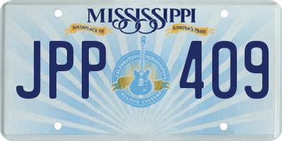 MS license plate JPP409