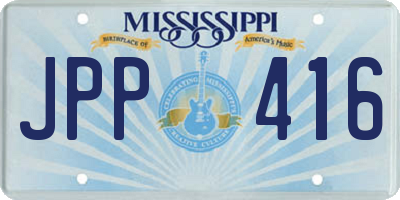 MS license plate JPP416