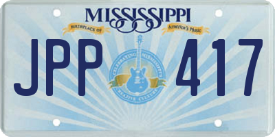 MS license plate JPP417