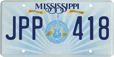 MS license plate JPP418