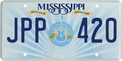 MS license plate JPP420