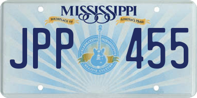 MS license plate JPP455