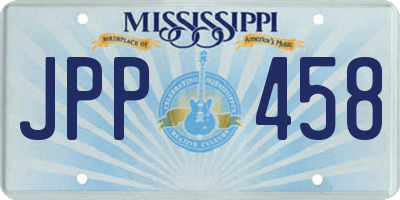 MS license plate JPP458