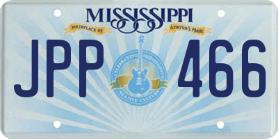 MS license plate JPP466