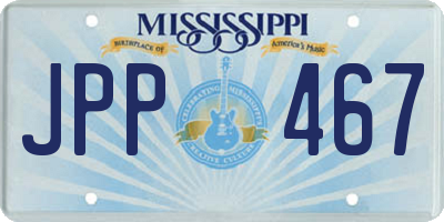 MS license plate JPP467