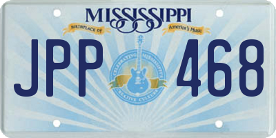 MS license plate JPP468