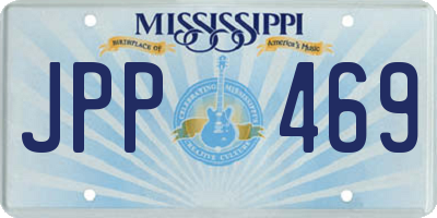 MS license plate JPP469
