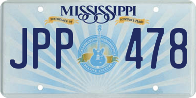 MS license plate JPP478