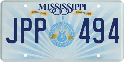 MS license plate JPP494
