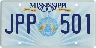 MS license plate JPP501