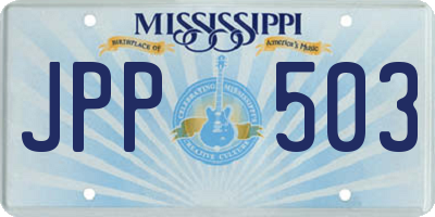 MS license plate JPP503