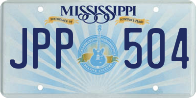MS license plate JPP504