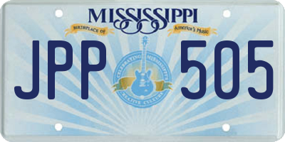 MS license plate JPP505
