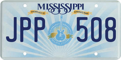 MS license plate JPP508