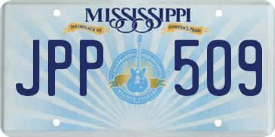 MS license plate JPP509