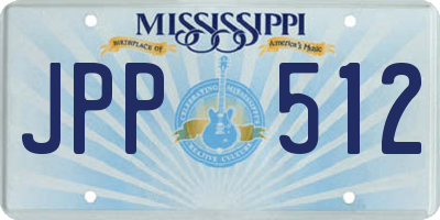 MS license plate JPP512