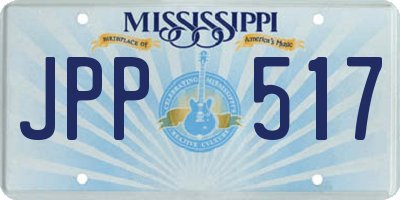 MS license plate JPP517