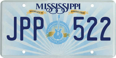 MS license plate JPP522