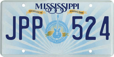 MS license plate JPP524