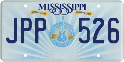 MS license plate JPP526