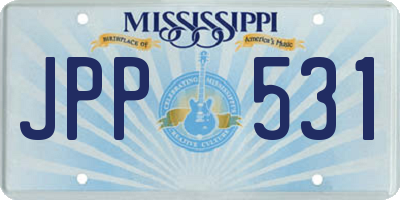 MS license plate JPP531