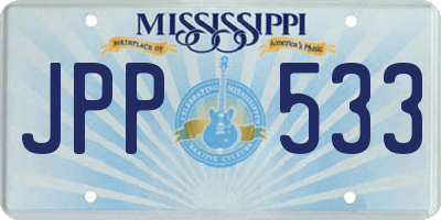 MS license plate JPP533