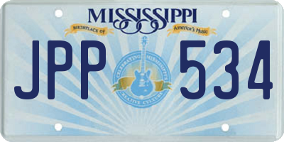 MS license plate JPP534