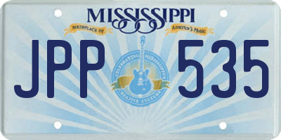 MS license plate JPP535