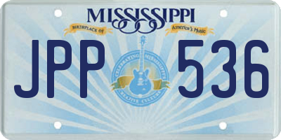 MS license plate JPP536
