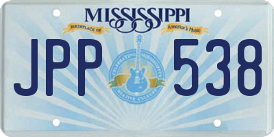 MS license plate JPP538