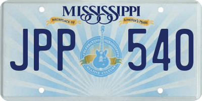 MS license plate JPP540