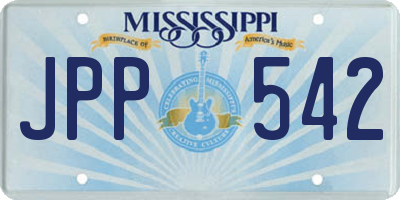 MS license plate JPP542
