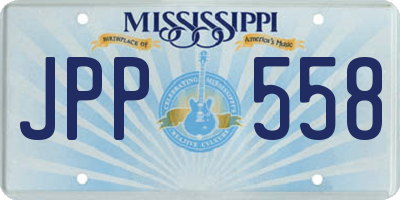 MS license plate JPP558