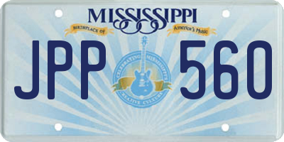 MS license plate JPP560