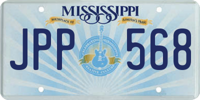 MS license plate JPP568