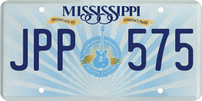 MS license plate JPP575